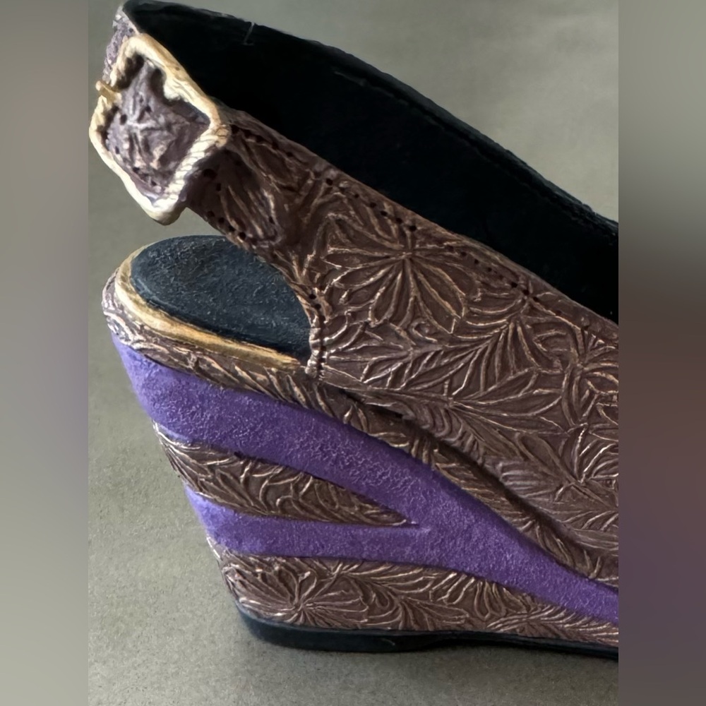 Just The Right Shoe By Raine, Item 25098, Golden Leaf, Circa 1942, COA & BOX - Picture 4 of 11
